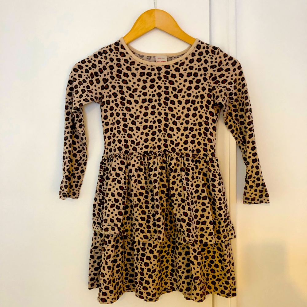 Hanna Andersson leopard print play dress, size 6/7